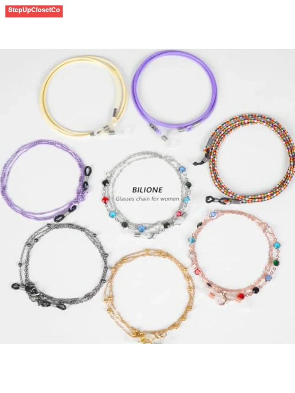 8 Pack Beaded Eyeglass Chains for Women Sunglasses Strap Lanyard Acrylic